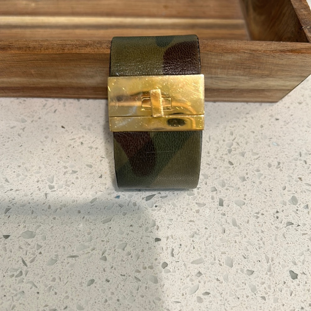 Leighelena leather cuff bracelet-camo